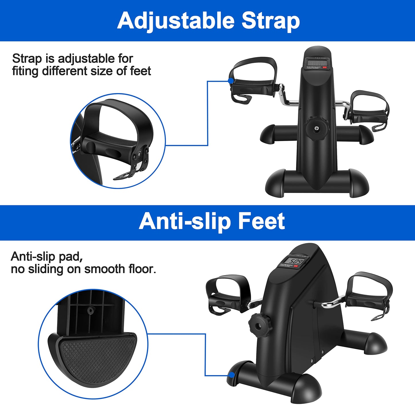 Pedal Exerciser Mini Exercise Bike for Leg and Arm Low Impact Exercise