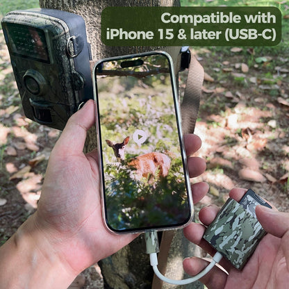 Trail Camera Viewer, Game Camera SD Card Reader for Hunters to View Images and Videos for iPhone 6S, SE, 7, 8, X, 11, 12, 13, 14 Series