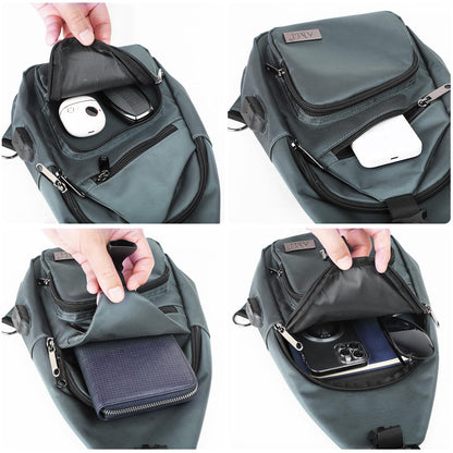 AMJ Crossbody Sling Bag Men Women, Casual Shoulder Backpack, Chest Daypack Satchel for Hiking Travel