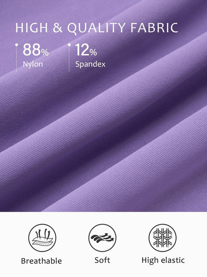 Stelle Women 2 in 1 Running Shorts Flowy Athletic Short High Waisted Workout Tennis Gym Short with Liner Pockets (Lavender, M)