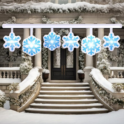 Retisee 14.5ft Long Winter Snowflake Inflatable Outdoor Decoration Christmas Blow up Hanging with Built in LED Lights for Christmas Winter Holiday Party Lawn Yard Outdoor Supplies Ornaments
