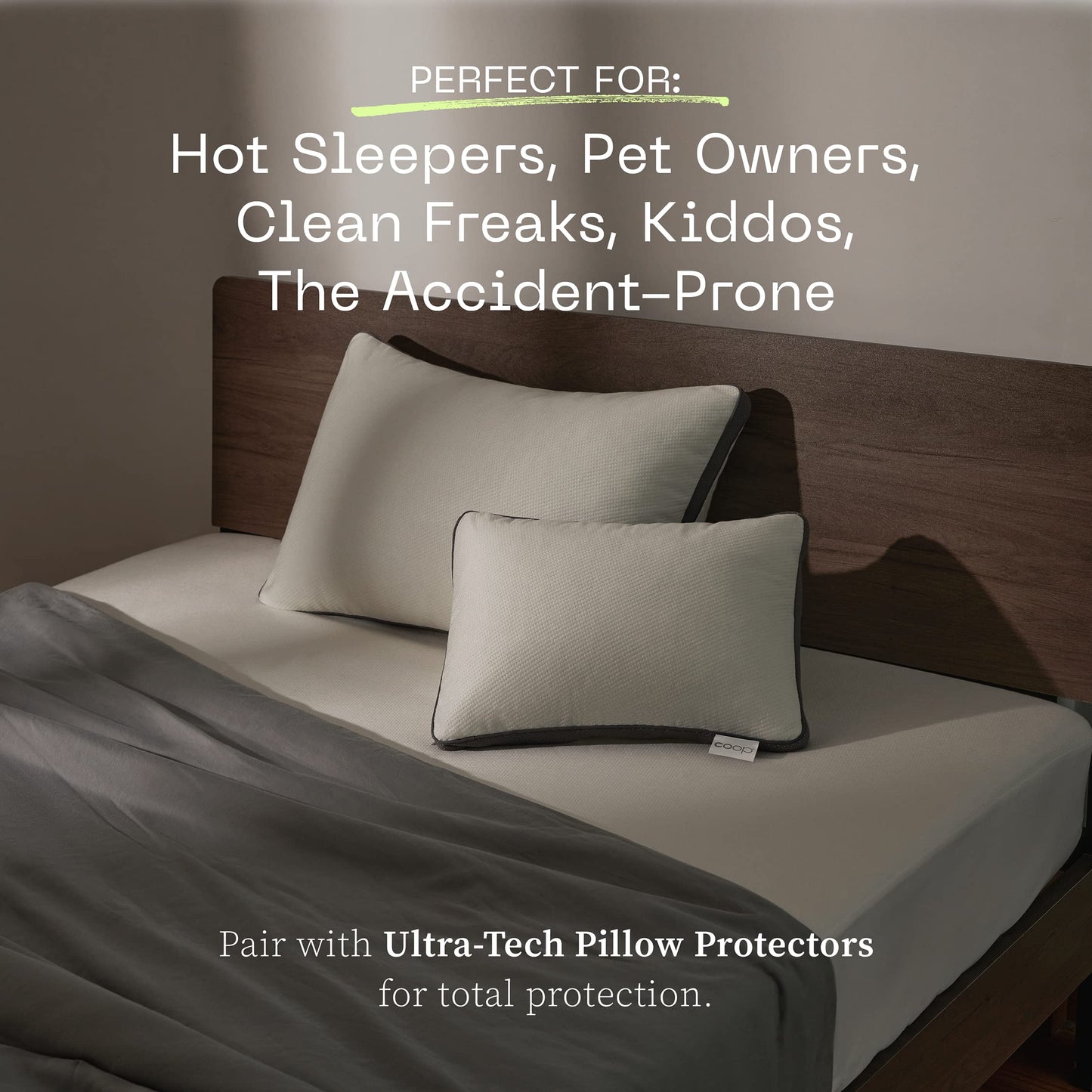 Coop Home Goods Ultra-Tech Waterproof Mattress Protector Cal King, Smooth Top Mattress Pad, Waterproof Cover, Up to 18 Inches Deep, Machine Washable, Noiseless Comfort, Cal King (72x84)