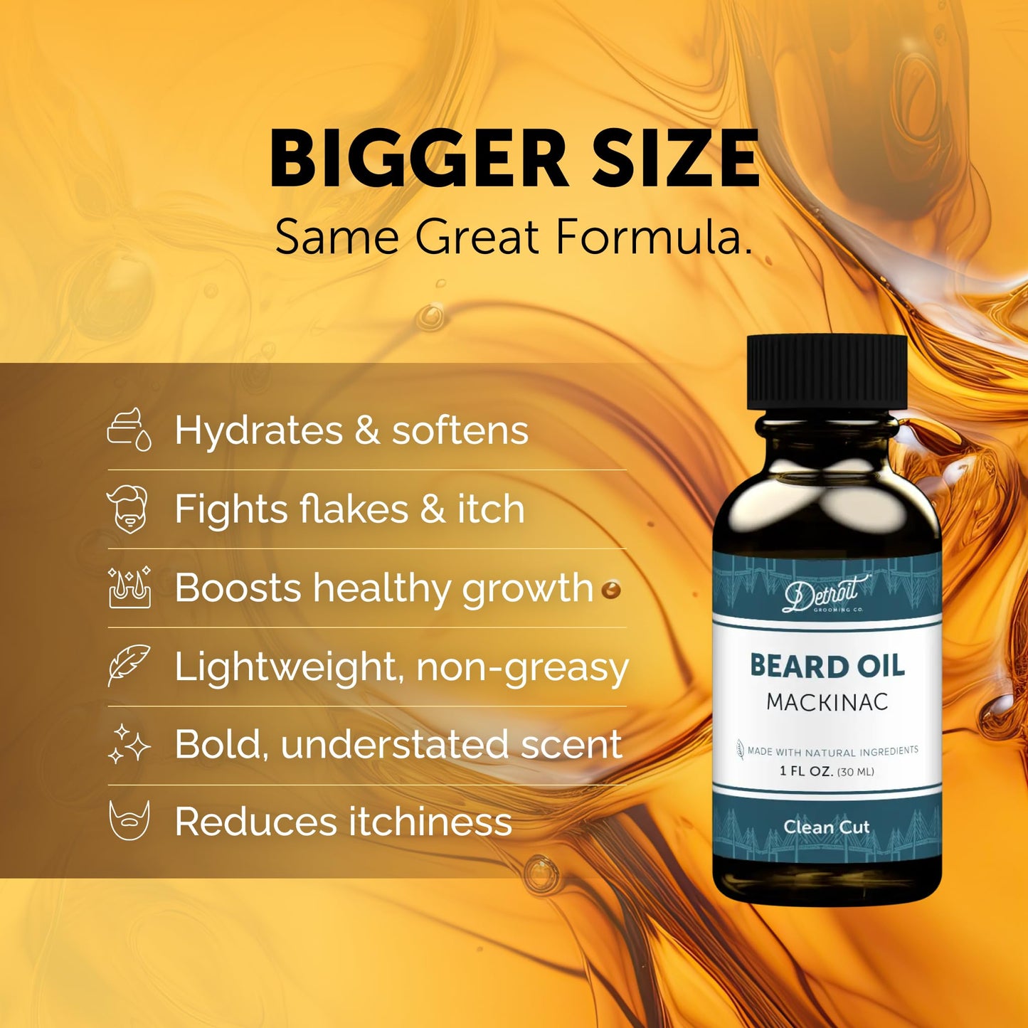 Detroit Grooming Beard Oil | Hydrating & Nourishing Formula with Vitamin E • Corktown Scent (1 oz)