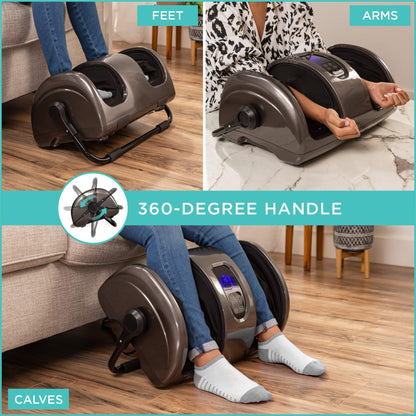 Best Choice Products Heated Shiatsu Foot Massager for Pain Relief, Plantar Fasciitis, Neuropathy, Blood Circulation w/Compact Design - Burgundy
