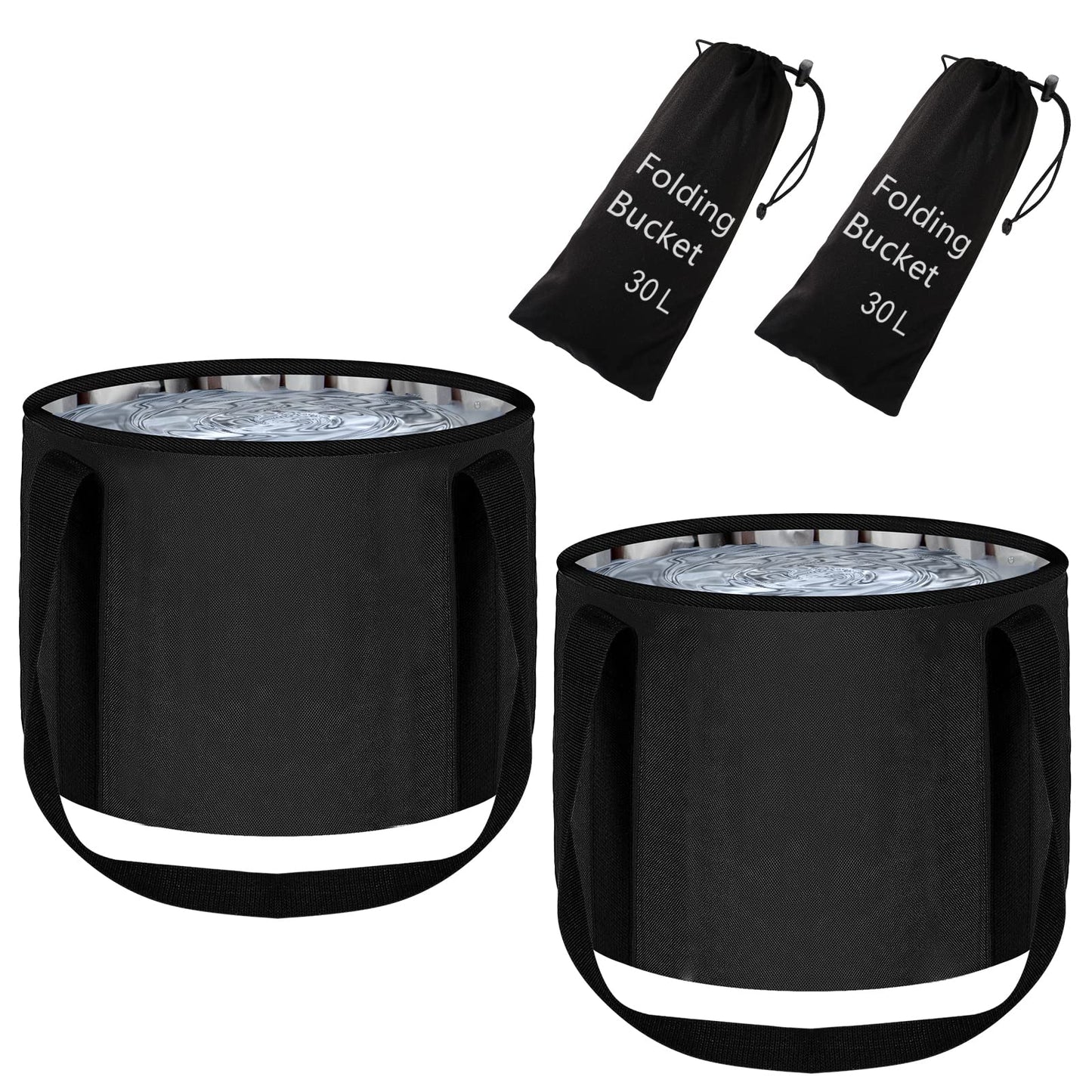 Foot Bath Basin 20L Collapsible Bucket, Portable Foot Soak Tub Feet Soaking Bucket for Outdoor Travel, Camping, Fishing(Black)