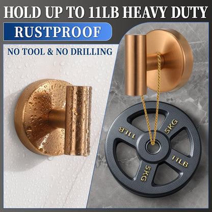 warlve Heavy Duty Reusable Suction Cup Hooks for Shower - No Drill Bathroom/Glass/Mirror/Tiles & Metal Surfaces,and Smooth Non-Porous Surfaces for Towels, Robes, Loofahs (2, Champagne Bronze)