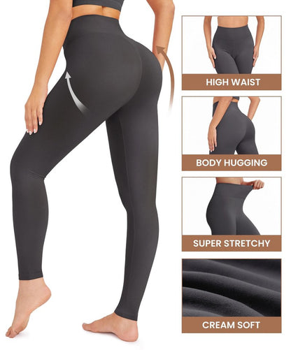 VALANDY Creamlush High Waisted Leggings for Women Pack of Soft Tummy Control Pants Yoga Workout Running Plus Size(S-3XL)