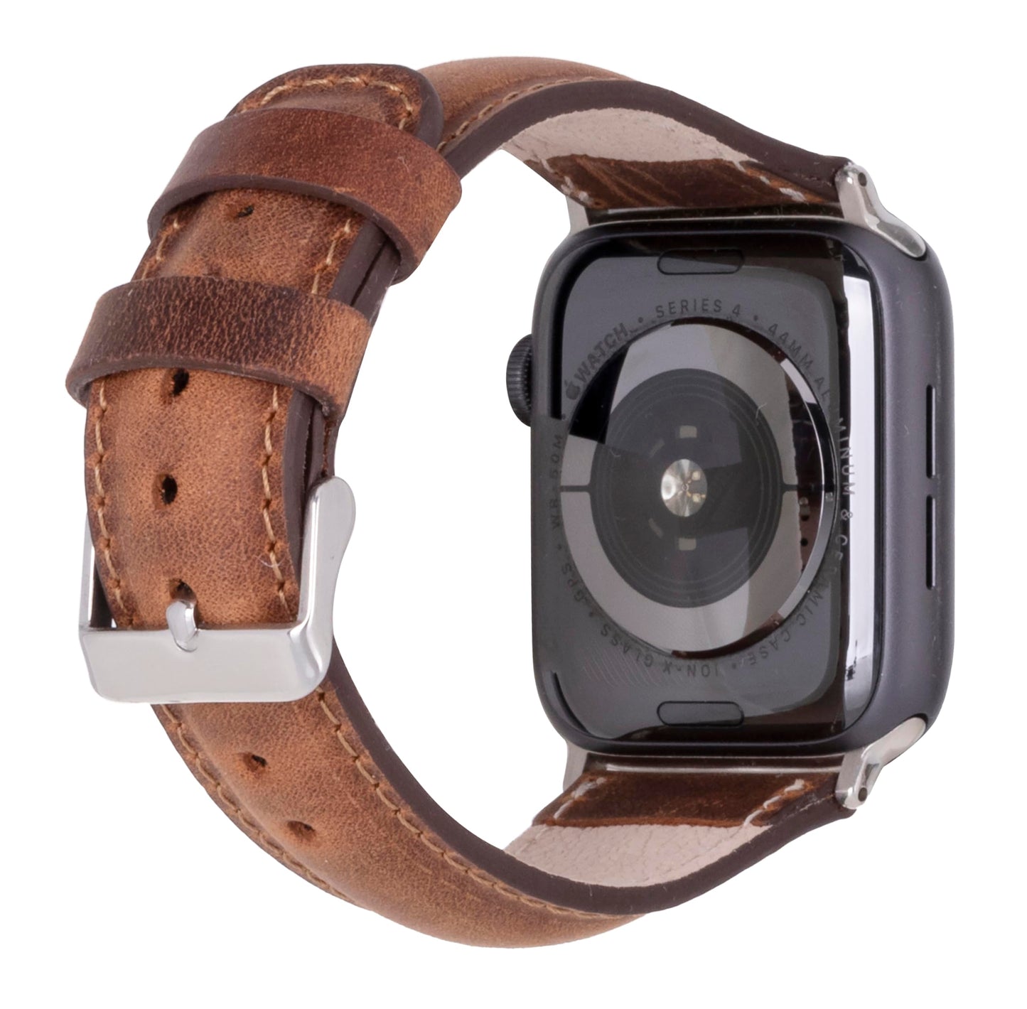 benvato Premium Handmade Leather Watch Band for Apple Watch SE 3 2 1 & Series 11 10 9 8 7 6 5 4 3 2 1 fits 42mm 41mm 40mm 38mm (Saddle Brown w/Silver Connector&Clasp)