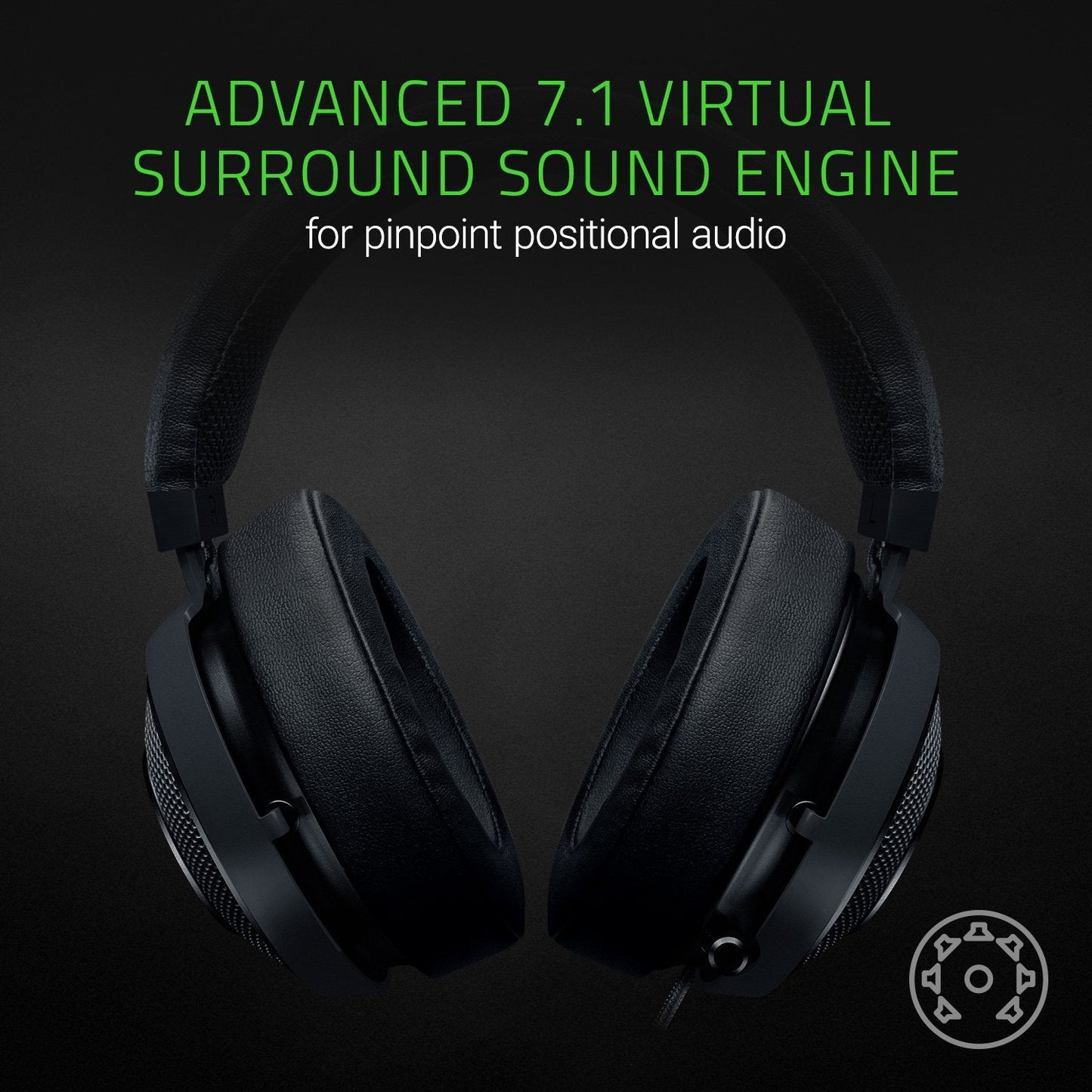 Razer Kraken 7.1 V2: 7.1 Surround Sound - Retractable Noise-Cancelling Mic - Lightweight Aluminum Frame - Gaming Headset Works with PC, PS4, Xbox One, Switch, & Mobile Devices - Black