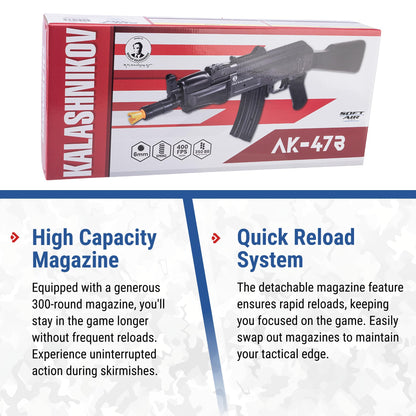 Softair Kalashnikov Licensed AK-47B Spring Airsoft Gun - Lightweight Polymer Airsoft Spring Gun