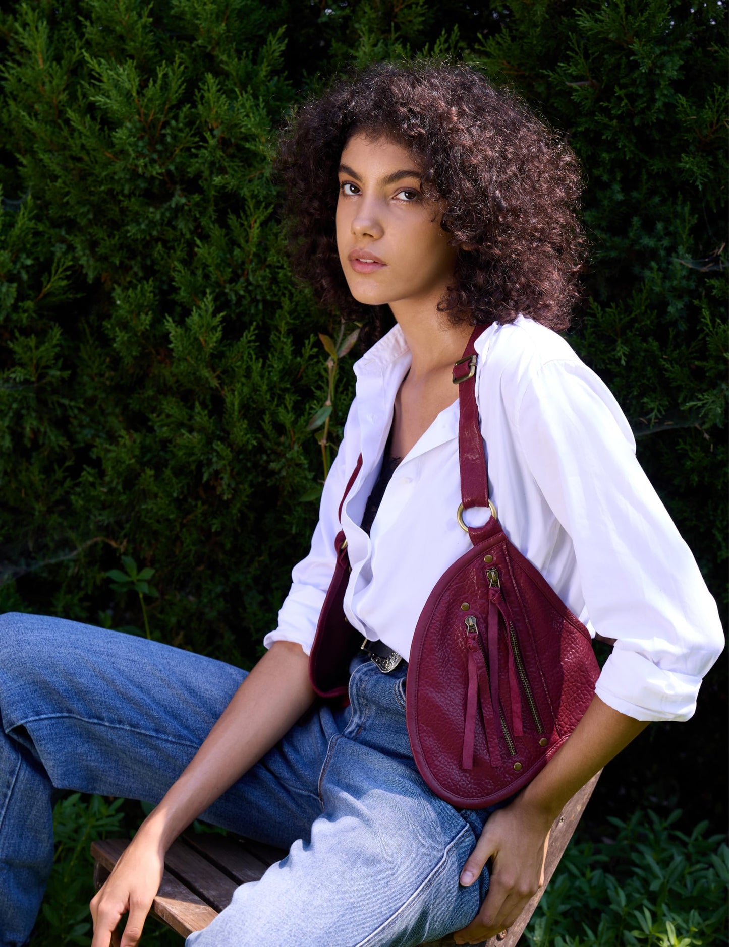 LyzerMia Harness for Women Genuine Leather with Pocket Steampunk Vest, Burgundy