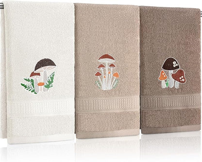 3 Pcs Mushroom Decorative Hand Towels