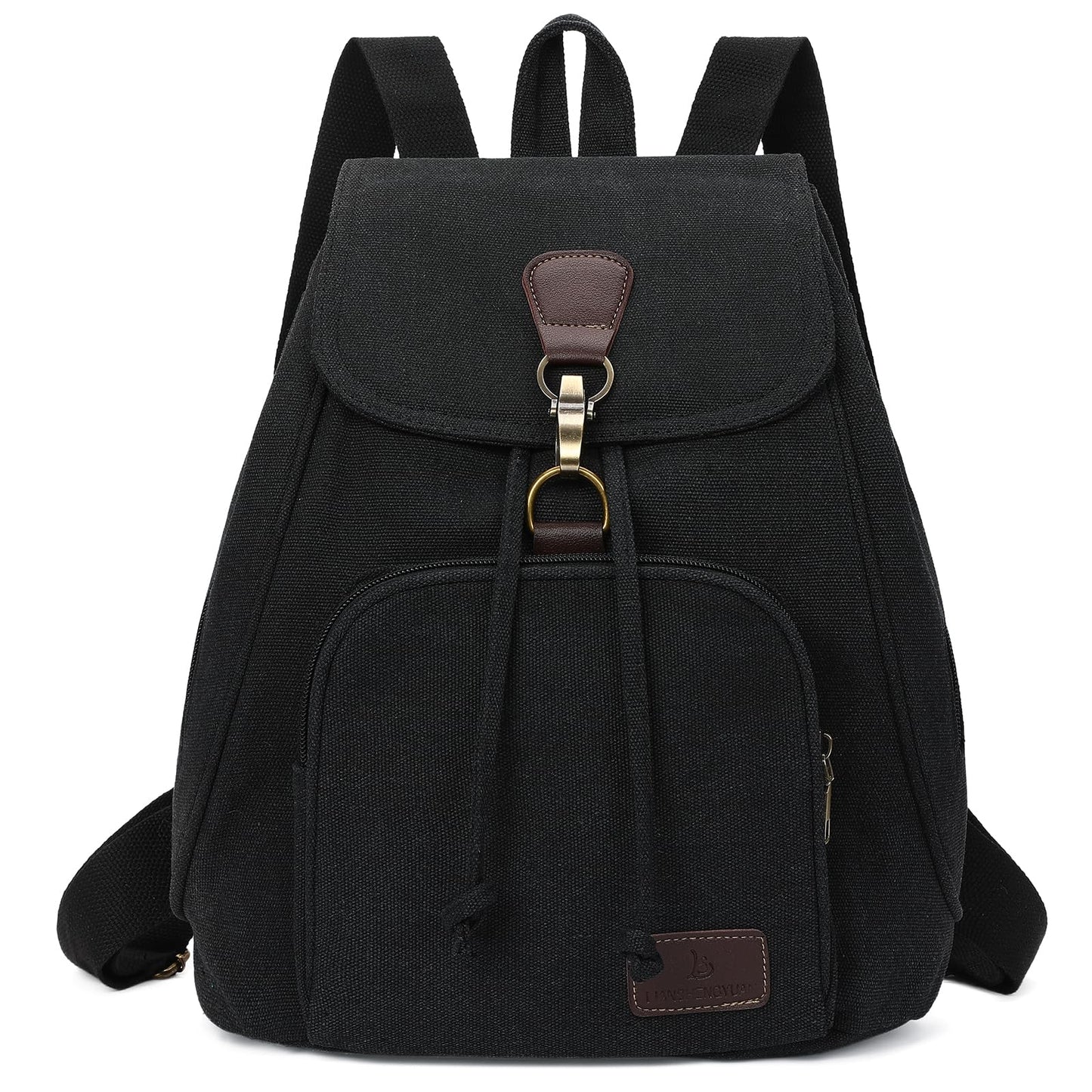 GAEKEAO Small Backpack for Women Canvas Mini Backpack Purse Casual Daypack for Daily Travel Work Sports College Shopping (Black)