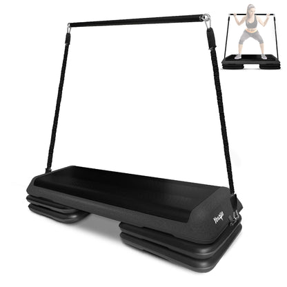 Yes4All Adjustable Workout Aerobic Exercise Step Platform Health Club Size with 4 Adjustable Risers Included and Extra Risers Options