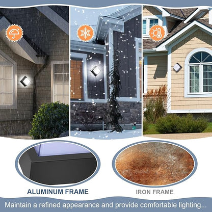 LED Porch Lights 12W 6500K Outdoor Wall Lighting Double-Layer Cover Aluminum Exterior Light Fixture IP65 Waterproof for Patio Stairway Garage Bedroom