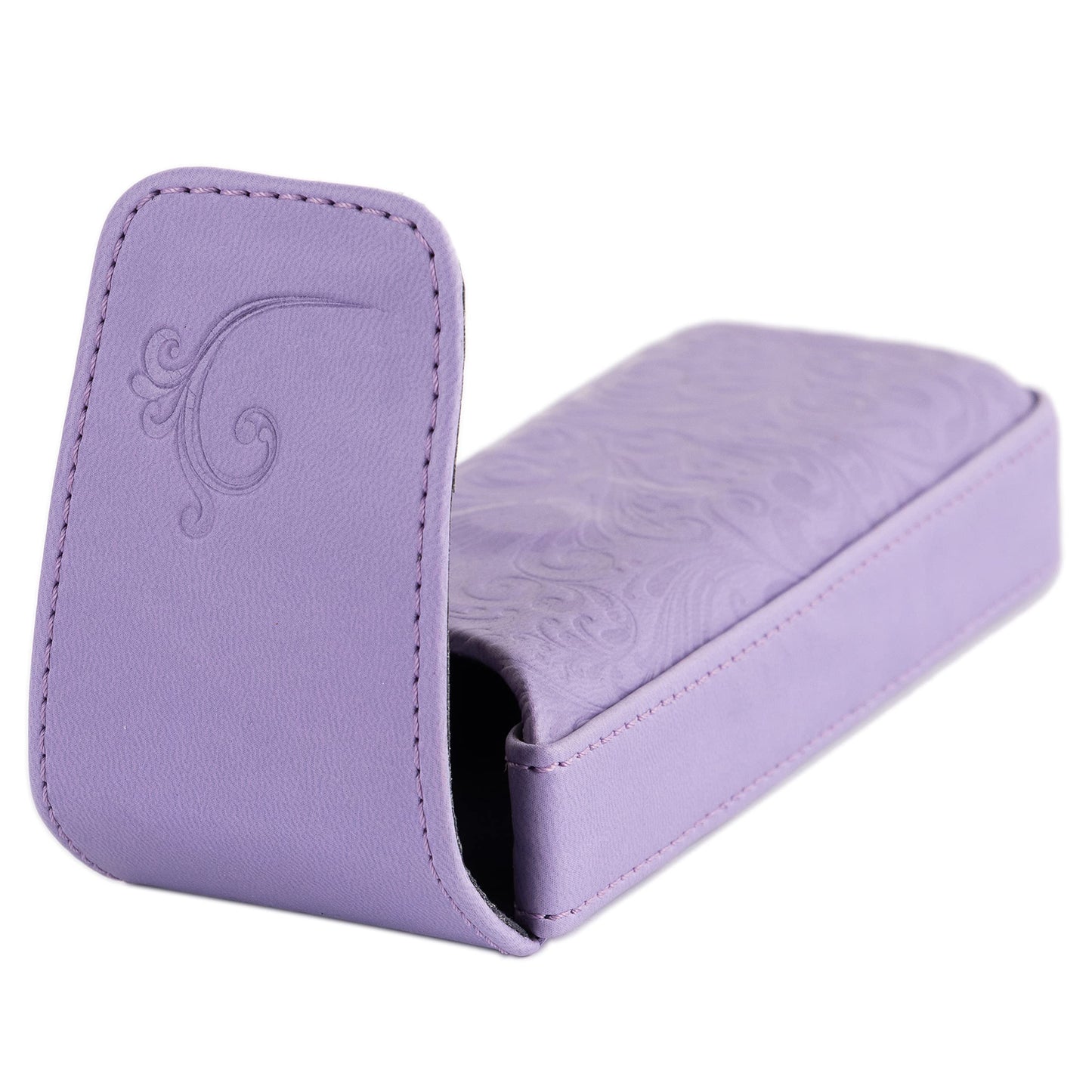 Generic Violet Hard Eyeglass Case, Minimalist PU Leather Glasses Holder, Small Case For Eyeglass, Reading Glasses Case