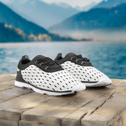 DOUSSPRT Men's Water Shoes Quick Drying Sports Aqua Shoes White Size 11