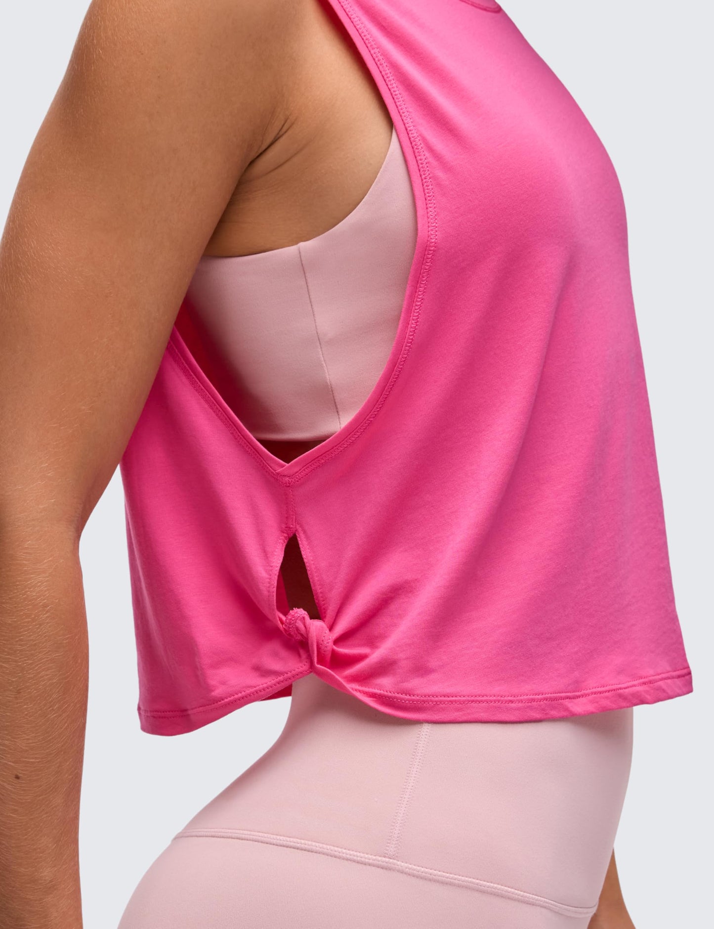 CRZ YOGA Pima Cotton Dropped Armhole Tank Sonic Pink X-Small