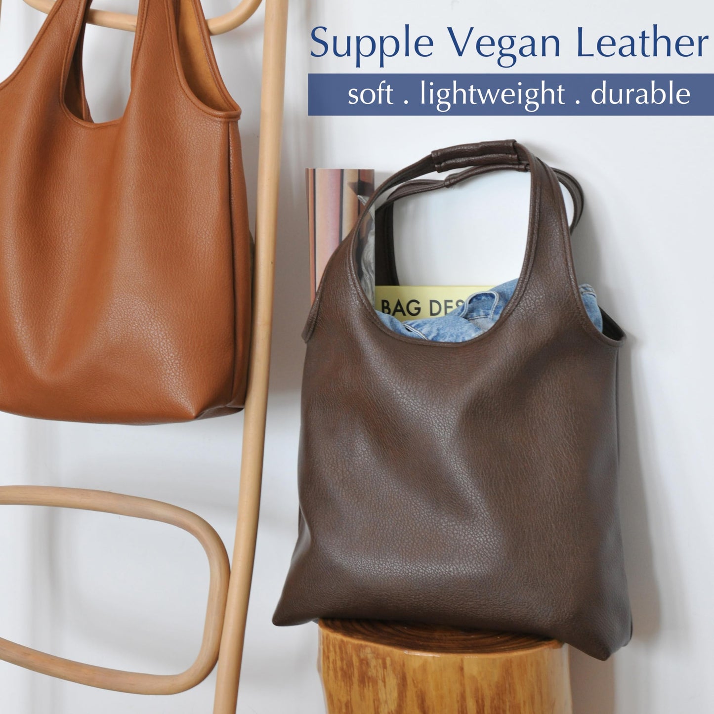Women's Hobo Bag Soft Vegan Leather Tote Oversized Slouchy Handbag for Shopping,Weekender,Work (Coffee)