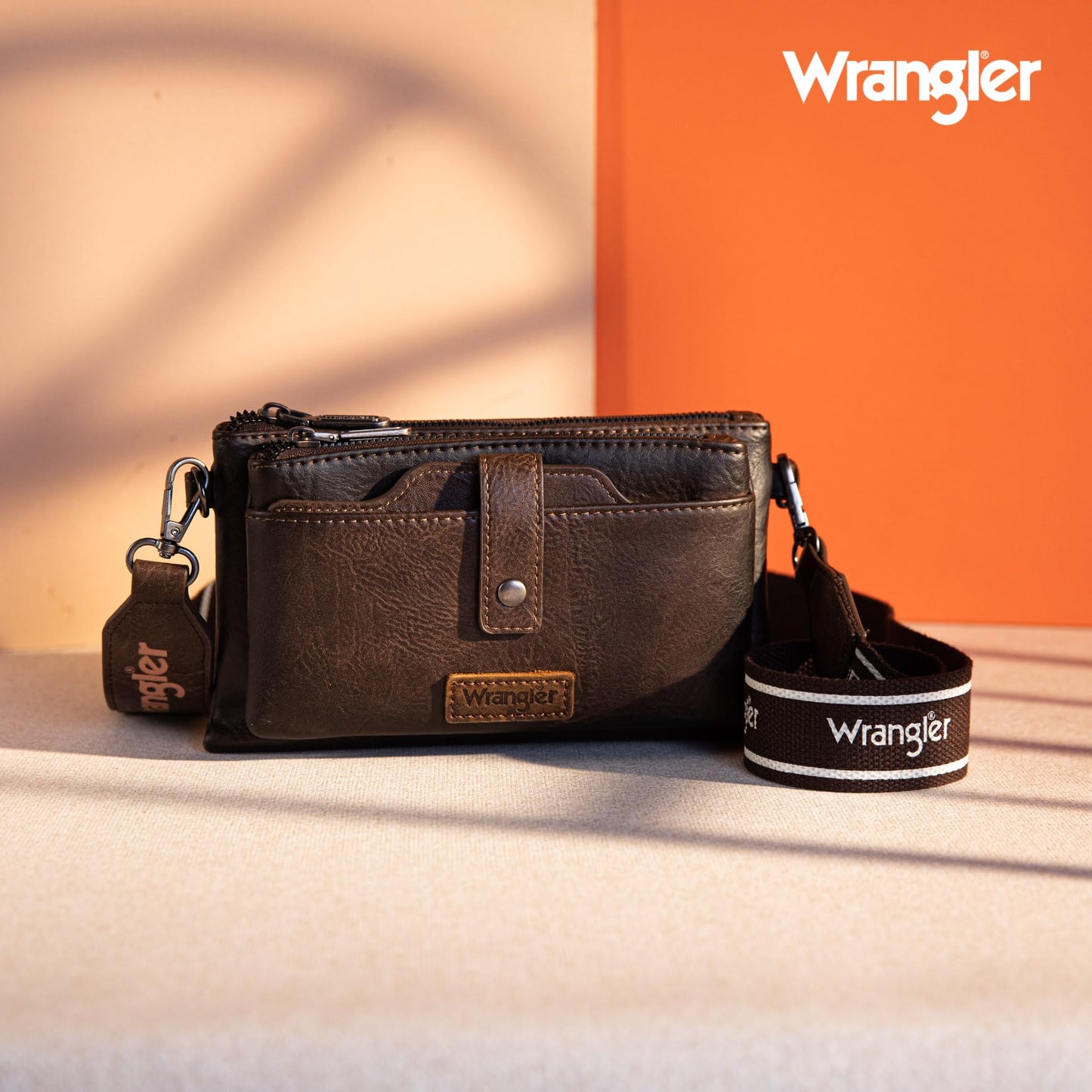 Wrangler Crossbody Purses for Women Multi-function Shoulder Bag Card Holder Small Purse Women's wallets with Double Zipper WG120-209CF