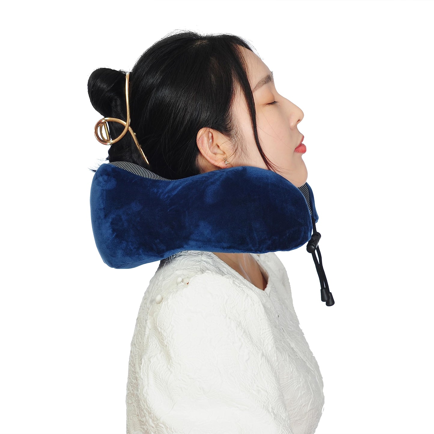 Memory Foam Travel Pillow, Neck Pillow with 360-Degree Head Support, Comfortable and Lightweight, Ideal for Sleeping on Airplane, Car, Train, Bus and Home Use, Comes with Storage Bag (Black)