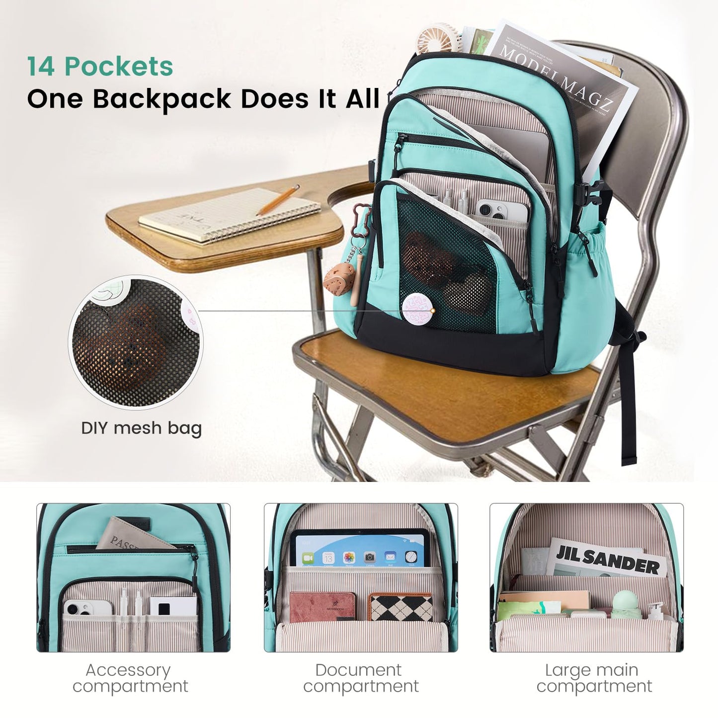 LOVEVOOK Laptop Backpack for Women with Cup Holder,15.6 Inch Work Teacher College Computer Backpack Bag with Chest Buckle Back Pad Shoulder Buckle,Waterproof Bookbag School Backpack for Girl Boy Teen