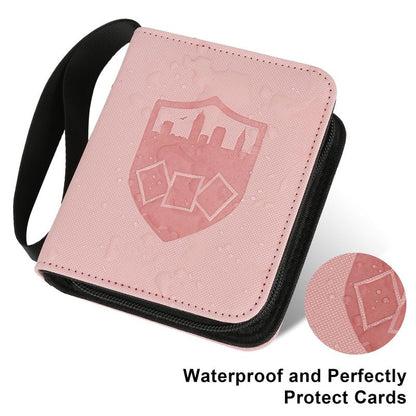 GERMUN Mini Card Binder 1 Pocket, 80 Pockets Trading Card Binder, Premium Small 2 Pocket Trading Card Collection Album Folder with 40 Sleeves Double Sided - Gifts for Kids (Pink)