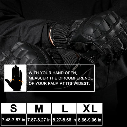 WTACTFUL Touch Screen Motorcycle Tactical Gloves for Men Airsoft Paintball Gear MTB Bike Cycling Cross-Country Motorbike ATV Hunting Hiking Riding Driving Work Outdoor Full Finger Gloves XL Black