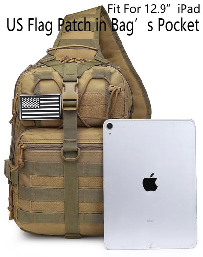 ATBP Tactical Crossbody Backpack Large Sling Pack With Holster Shoulder Bag For Men Outdoors Hiking Camping Gym