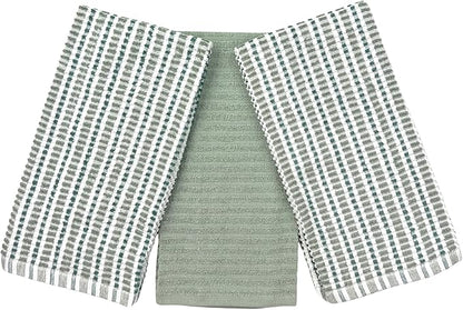 Serafina Home Sage Green Kitchen Dish Towels- Set of 3 100% Cotton Soft