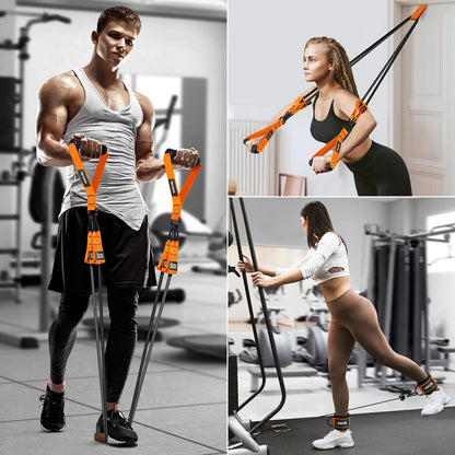 Heavy Resistance Bands for Working Out, 300lbs/360lb/420lb Exercise Bands Workout Bands with Handles, Door Anchor, Ankle Straps, Home Gym Workout Equipment for Men Fitness Strength Training Stretching