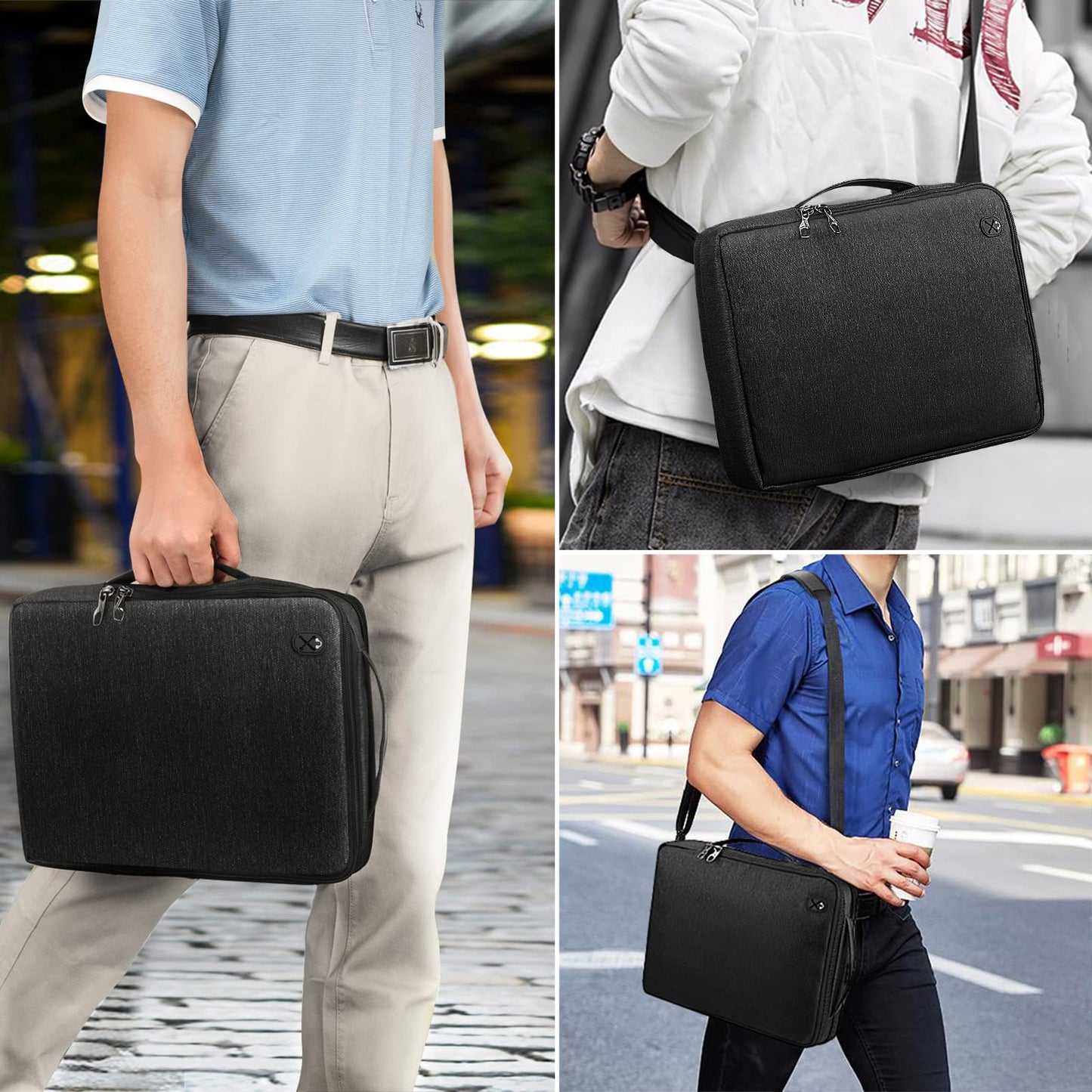 FINPAC Laptop Shoulder Bag for MacBook Neo A18 Pro, 13.6-inch MacBook Air 2026-2022 M5/M4/M3/M2/M1, MacBook Carrying Case 13.3" 13.6" 14.2", 13.5" Surface Laptop, HP, Dell, Acer Chromebook, Black