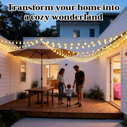 200 LED Hanging String Lights – 66ft Plug in Fairy Lights with 8 Modes,Warm White String Lights for Bedroom, Connectable Globe Lights for Classroom, Dorm, Patio, Party & Christmas Decor