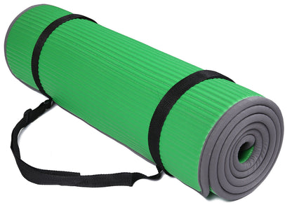 Fitvids All-Purpose 2/5-Inch (10mm) Extra Thick High Density Anti-Slip Exercise Pilates Yoga Mat with Carrying Strap, Multiple Colors