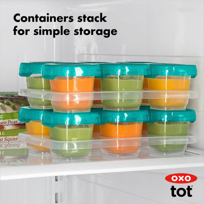 OXO Tot Baby Blocks Freezer Storage Containers 2 Oz - Teal