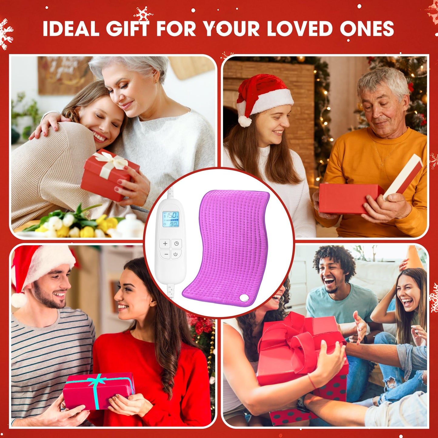FluffyWarmth Electric Heating Pad for Back, Extra Large 17''x 33'' XXXL for Full Body,Menstrual Period Cramps,Neck Shoulder Back Pain Relief, 6 Heat Settings 3 Timers Heating Pad, Gifts for Women Men