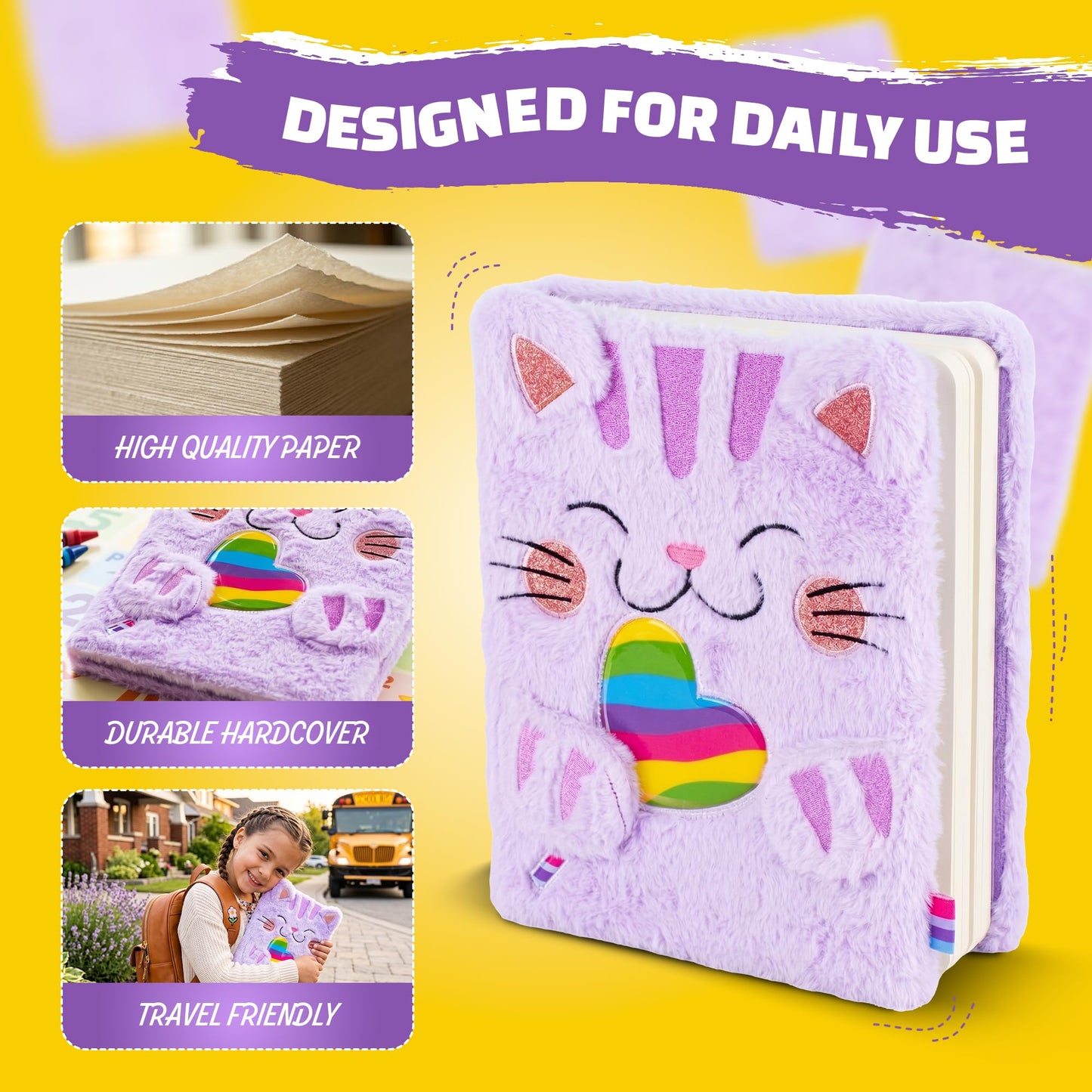 VOTUM Sketch Book: Personalized Artist Sketchbook: Sketching, Drawing and Creative Doodling. Notebook and Sketchbook to Draw and Journal with Stickers and Pens (Cat)