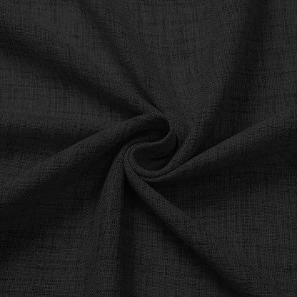 Tollpiz Linen Curtains Living Room Rod Pocket Semi Sheer Curtain Burlap Light Filtering Thick Linen Drapes for Bedroom, 38 x 63 inches Long, Black, Set of 2 Panels