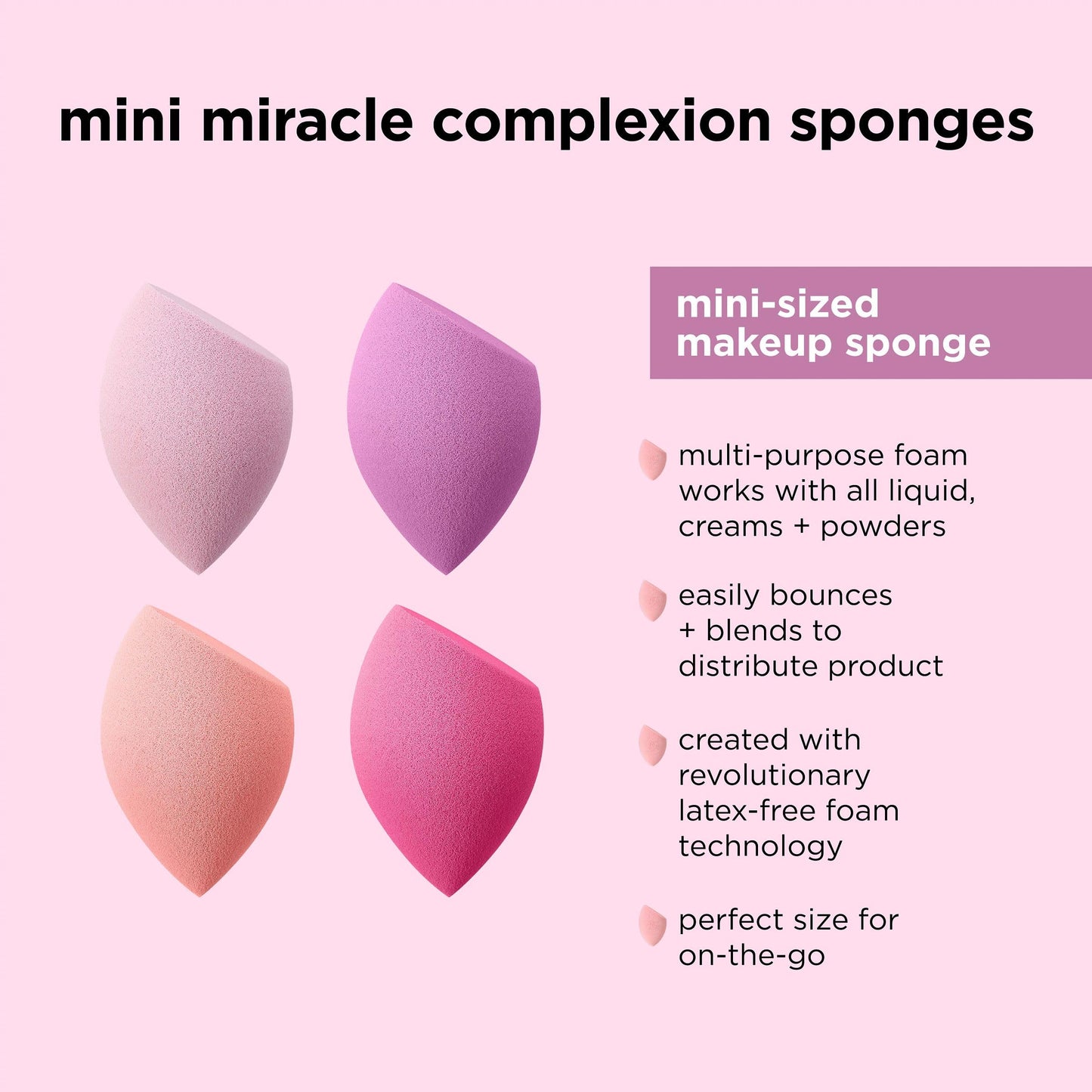 Real Techniques Ultimate Makeup Sponge Trio, Makeup Blending Sponges, For Liquid, Cream, & Powder Products, Powder & Foundation Sponges, Mini Makeup Sponge, Latex-Free Foam, Travel-Friendly, 3 Count