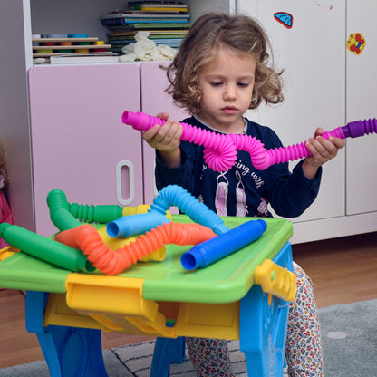 Nutty Toys Pop Tubes - Sensory Toys - Endless Creativity & Fun for Kids and Toddlers |8 Pack Large| - Connect & Pop! Top ADHD Autism Fidget 2025, Best Boy & Girl Easter Basket Stuffers Gift Idea