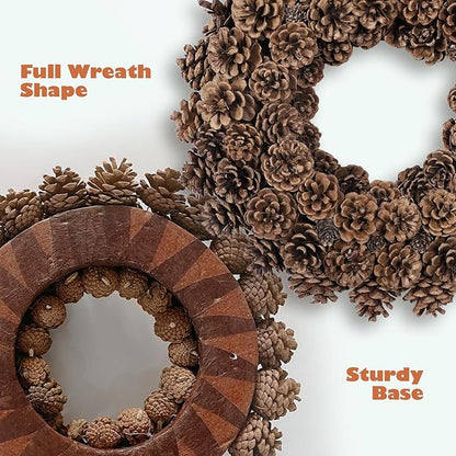 Fall Wreaths for Front Door 18 Inch Pine Cone Wreath for All Seasons, Fall Door Wreath for Home Decor, Farmhouse Wall Porch Window Door Decoration for Thanksgiving Christmas Celebration