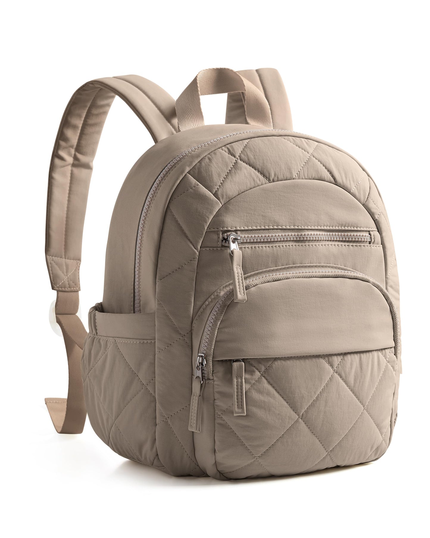 Smasrob Women Mini Backpack with RFID Blocking Pocket, Small Puffer Backpack Purse, Lightweight Quilted Backpack for Work, College or Travel, Camel