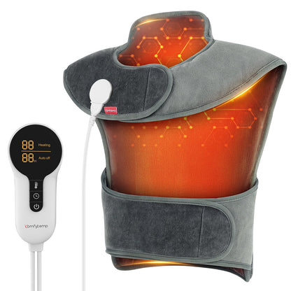 Comfytemp Heating Pad for Back, Weighted Heating Pads for Neck and Shoulders and Back Pain Relief, 2.5lb Electric Heating Pad with Adjustable Band, Mothers Day Gifts, with Auto-Off