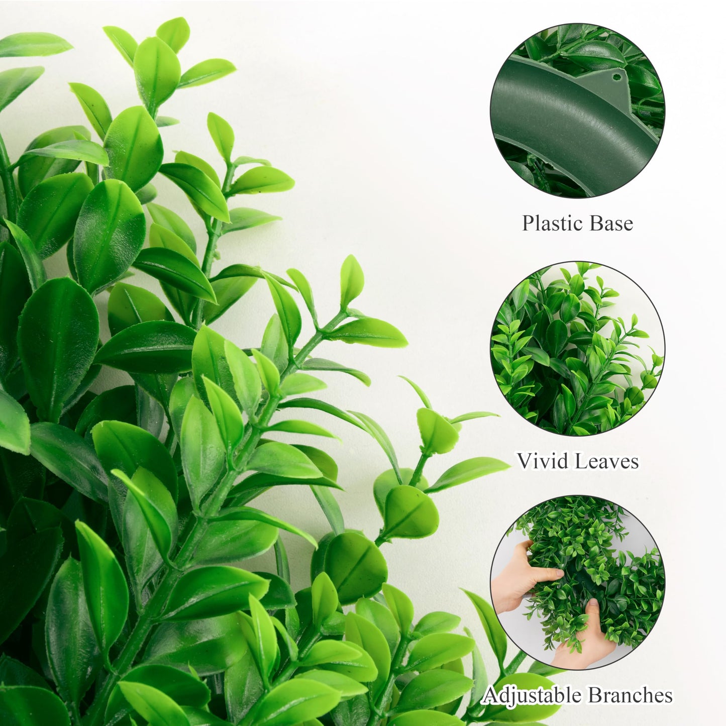 U'Artlines 17inch Front Door Wreaths Artificial Spring Summer Greenery Hanging Garland for Home Wedding Wall Window Decoration (17'inch Boxwood,1)