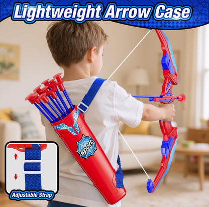 HYES Bow and Arrow for Kids, LED Light Up Archery Set with 12 Suction Cup Arrows, 1 Hanging Target, 3 Score Targets & 1 Quiver, Indoor Outdoor Sport Gifts for Boys Girls Ages 4-12, Blue
