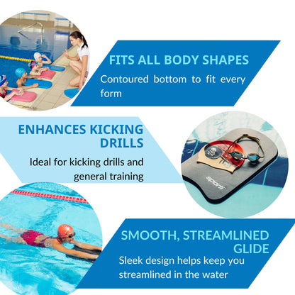 Sporti Junior Kickboard for Swim Training Lesson, Swimming Kick Board for Kid, Water Board for Junior, Swimming Training Aid - Aqua