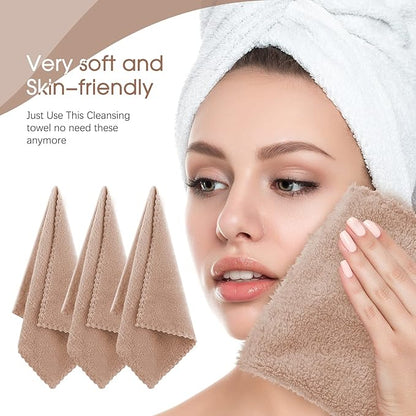 Syhood 12 Pieces Face Wash Cloth 12 x 12 in Makeup Remover Cloths Towel Coral