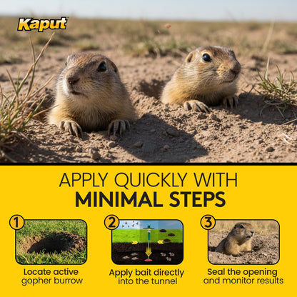Kaput-D Pocket Gopher Bait - Ready-to-Use Wheat Grains for Effective Rodent Bait, Perfect for Residential & Agricultural Use - Diphacinone Formula for Lawn, Turf & Crop Areas (5 lbs)
