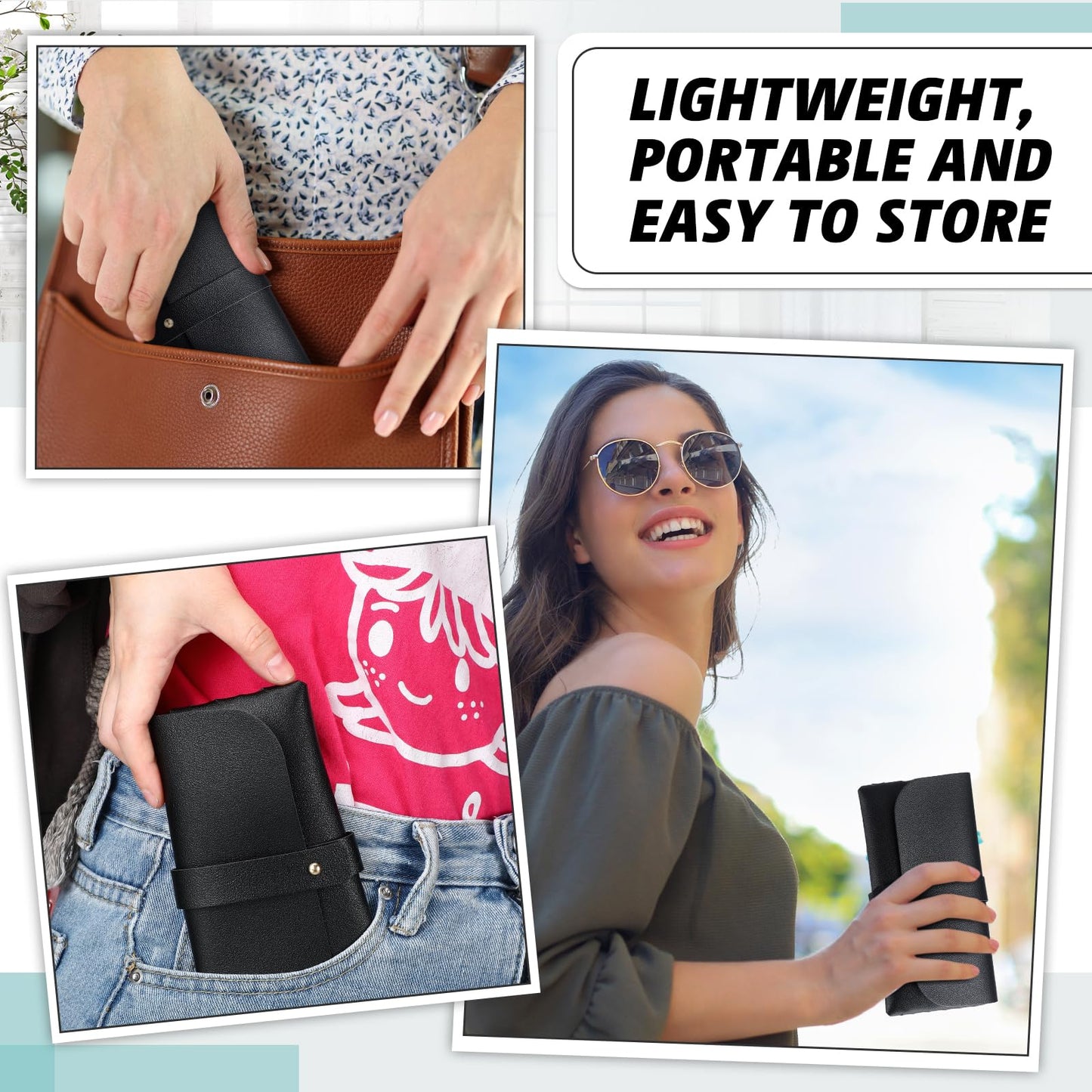 Nuogo 30 Pack Eyeglass Case Soft Glasses Case Studded Sunglasses Pouch Portable PU Leather Sunglasses Bag Travel Reading Glass Sleeve for Women Men
