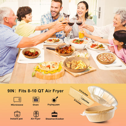 Air Fryer Disposable Paper Liners - 150Pcs 8In Square Parchment Paper Non-Stick Airfryer Basket Liners for Steamer Microwave Oven, Deep Fryer Parts & Accessories